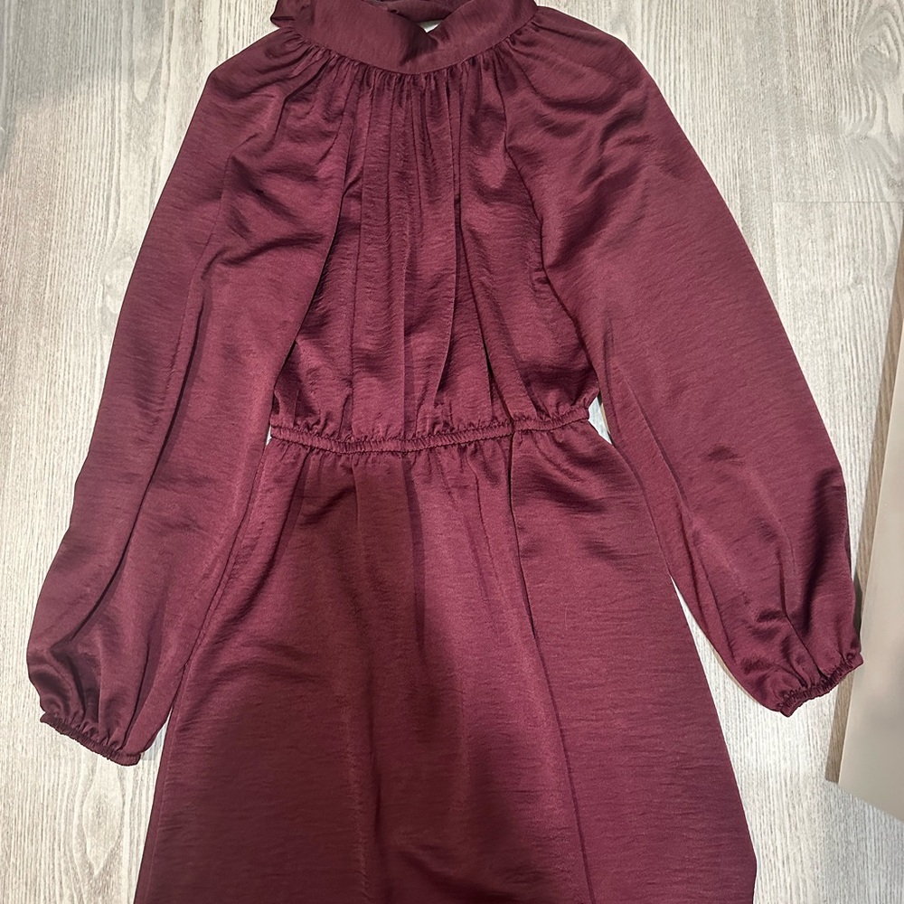 Elegant Burgundy Womens Dress